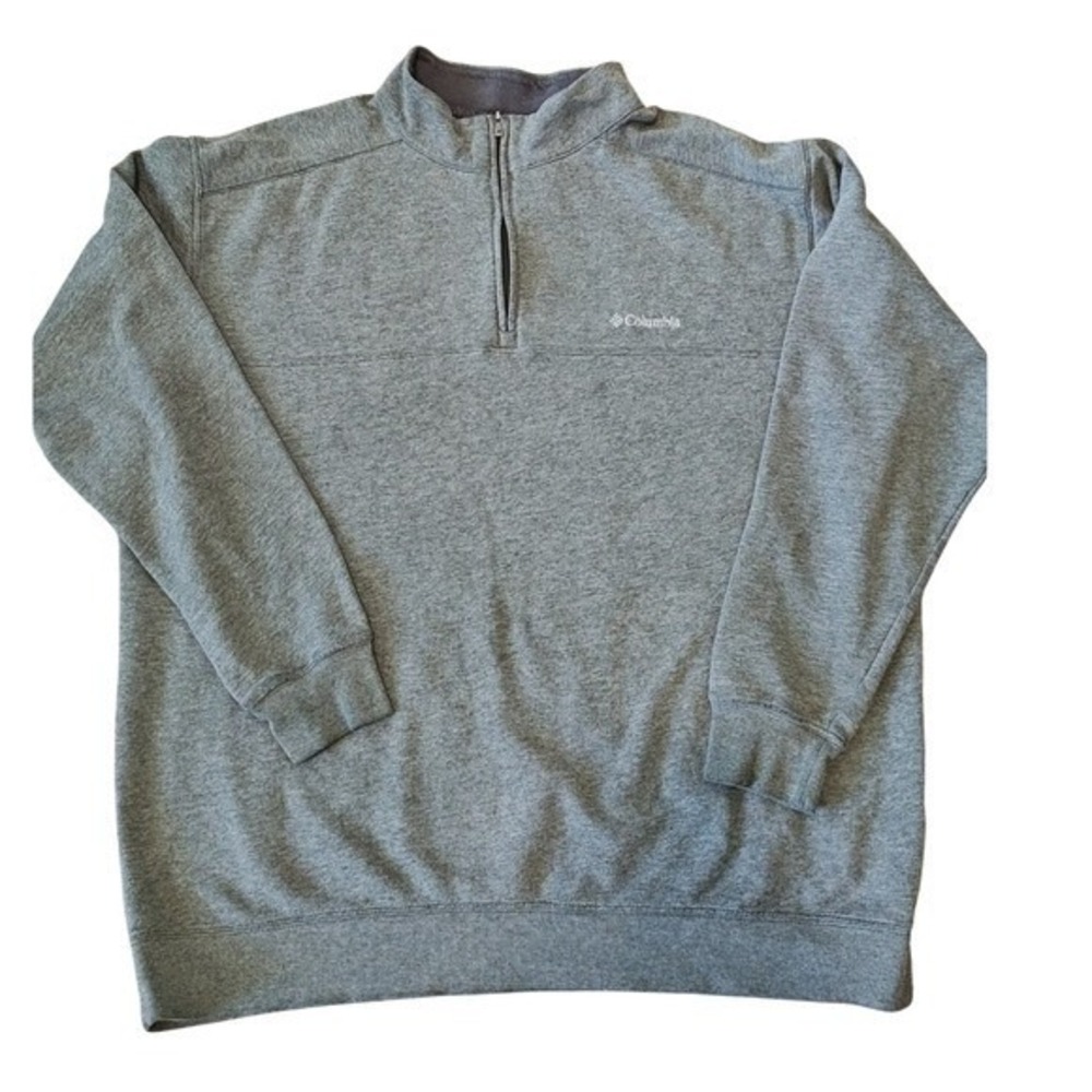 Columbia Mens Quarter Zip Pullover Sweatshirt XXL Gray Used Gorpcore